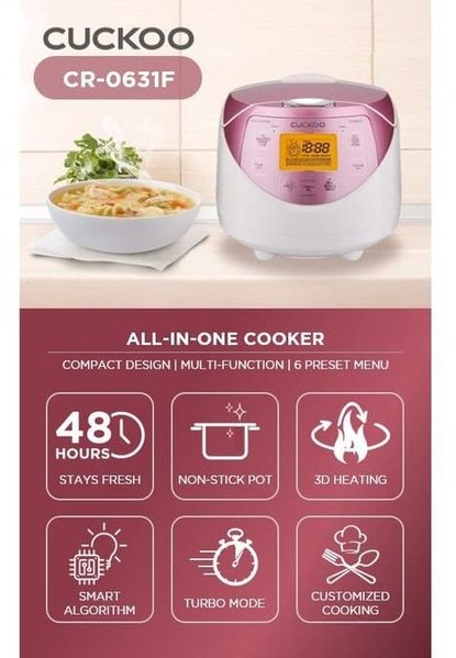 Buy Cuckoo CR-0631F Rice cooker White, Pink