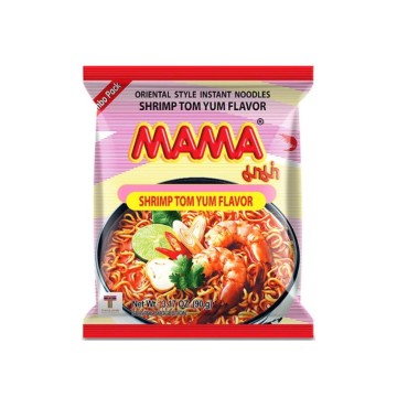 Mama Noodle Shrimp Tom Yum-Original 90G Jumbo Pack  媽媽冬蔭功蝦即食麵