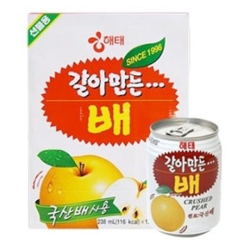 해태음료	갈아만든배(캔) 238ml*12