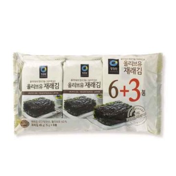 청정원 올리브유 재래도시락김 (5G*9팩) 